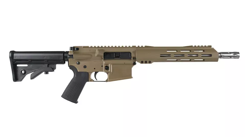 BC-15 | .223 WyldeFlat Dark Earth Cerakote Pistol | 10.5" Stainless Contour | 1:7 Twist | Forged Lower | Stainless 416RPistol Length Gas System | MLOK Split Rail