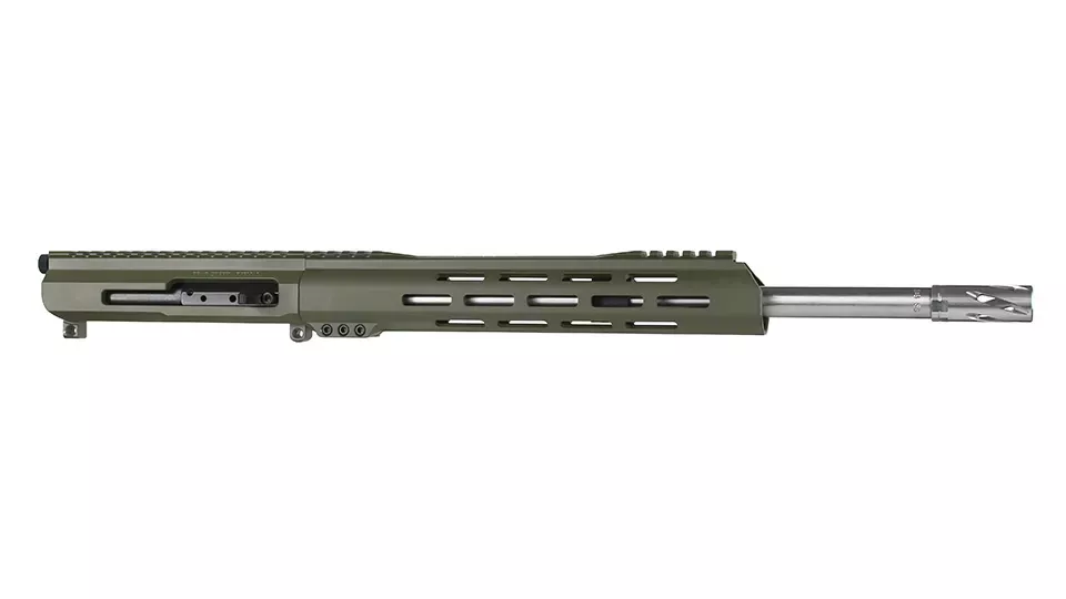 BC-15 | .223 WyldeOlive Drab Green Cerakote Side Charging Upper | 16" Stainless Heavy Barrel- 0.75 | 1:8 Twist | Stainless 416RRifle Length Gas System | MLOK Split Rail