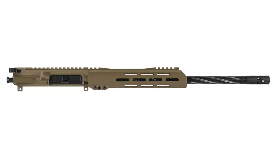 BC-15 | .300 Blackout FDE Cerakote Upper | 16" 416R SS Black Nitride Bear Claw Fluted Heavy Barrel | 1:8 Twist | Carbine Length Gas System | Talon 10" MLOK Split Rail | with BCG & Charging Handle