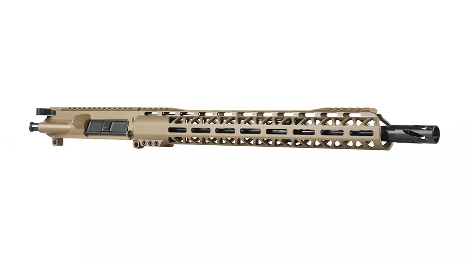 BC-15 | .300 Blackout FDE Cerakote Upper | 16” Parkerized Heavy Barrel | 1:8 Twist | Carbine Length Gas System | Talon 15” MLOK Split Rail | with BCG & Charging Handle