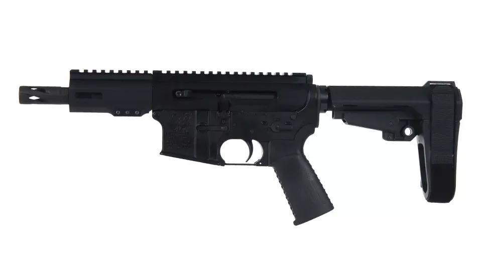 BC-15 | .300 Blackout Left Side Charging Right Eject Complete Pistol with Brace | 4.5" Parkerized Heavy Barrel | Pistol Gas System | 1:8 Twist | Forged Lower | MLOK Split Rail