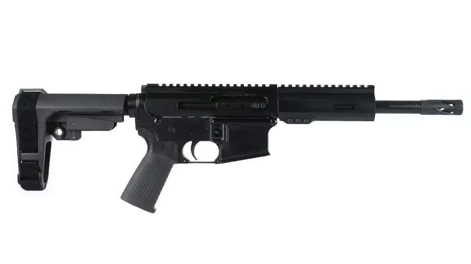 BC-15 | .300 Blackout Right Side Pistol with Brace | 8.5" Parkerized Heavy Barrel | 1:8 Twist | Pistol Length Gas System | Talon MLOK Split Rail | No Magazine