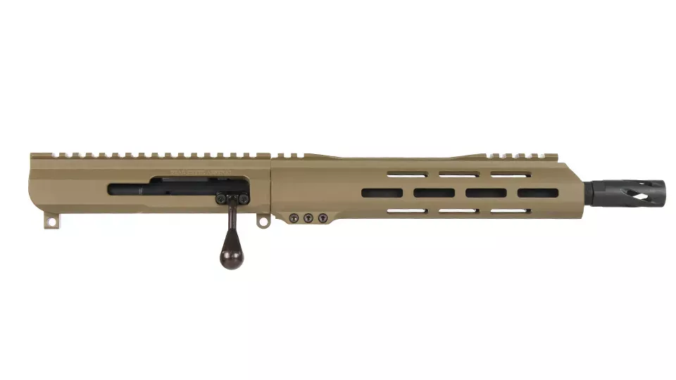 BC-15 | .338 ARC Flat Dark Earth Cerakote Bolt Action Style Upper | 10.5" Parkerized Heavy Barrel| 1:8 Twist |Hammer Forged |Bufferless | Pistol Length Gas System | MLOK Split Rail
