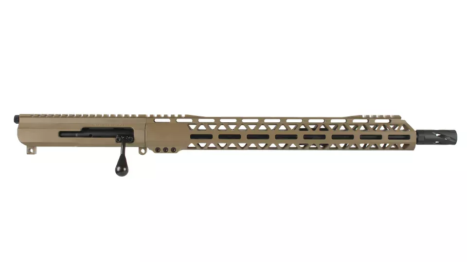 BC-15 | .338 ARC Flat Dark Earth Cerakote Bolt Action Style Upper Assembly | 16" Parkerized Heavy Barrel | 1:8 Twist | MLOK Split Rail