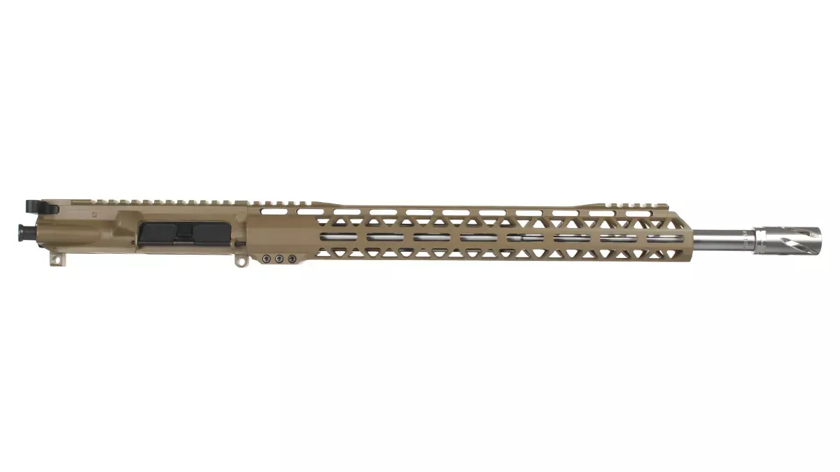 BC-15 | .450 Bushmaster Flat Dark Earth Cerakote Complete Upper Assembly | 18" Stainless Heavy Barrel | 1:24 Twist |Mid Length Gas System | MLOKSplit Rail