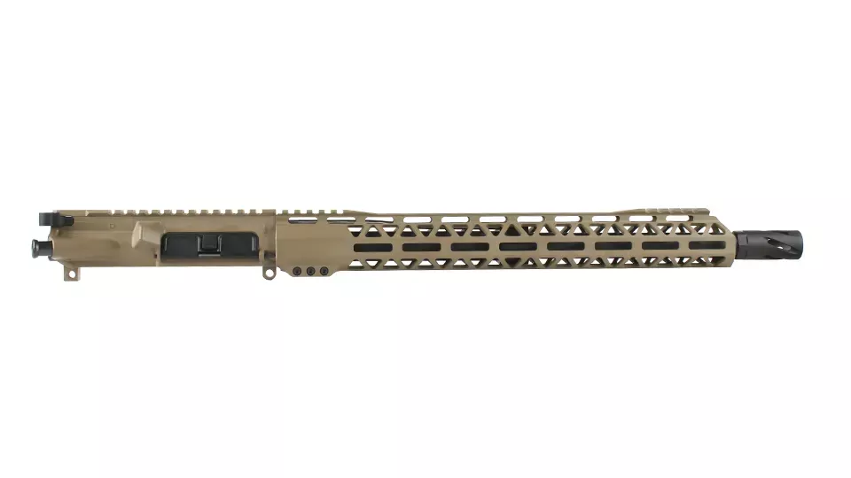 BC-15 | .450 Bushmaster Flat Dark Earth Cerakote Forged Upper Assembly | 16" Parkerized Heavy Barrel | 1:24 Twist | 4150Carbine Length Gas System | MLOK Split Rail