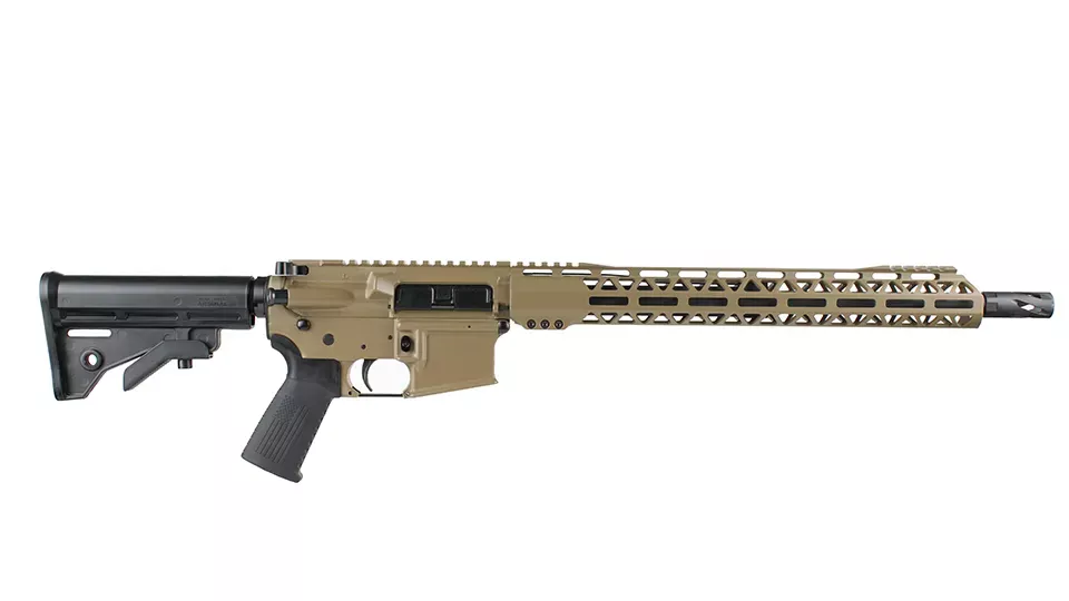 BC-15 | 5.56 NATO FDE Cerakote Rifle | 16" Black Nitride M4 Barrel | 1:7 Twist | Mid-Length Gas System | Talon 15" MLOK Split Rail | No Magazine
