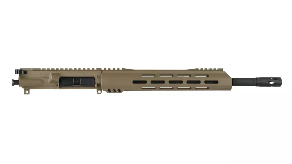 BC-15 | 5.56 NATO FDE Cerakote Upper | 14.5" Parkerized M4 Barrel | 1:7 Twist | Carbine Length Gas System | Talon 12" MLOK Split Rail | with BCG & Charging Handle