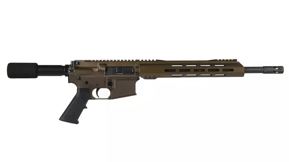 BC-15 | 5.56 NATO Midnight Bronze Cerakote Pistol | 14.5" Parkerized Contour- 0.75 | 1:7 Twist | Forged Lower | 4150Carbine Length Gas System | MLOK Split Rail