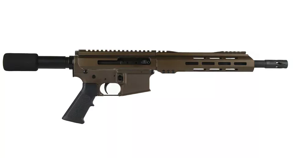BC-15 | 5.56 NATO Midnight Bronze Cerakote Side Charging Pistol | 11.5" Parkerized M4 Barrel | 1:7 Twist | Forged Lower | Carbine Length Gas System | MLOK Split Rail