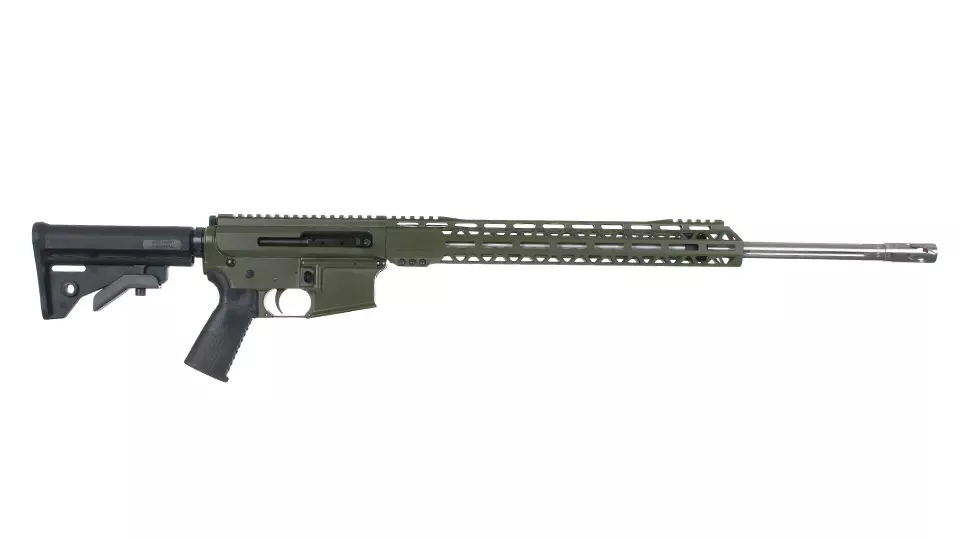 BC-15 | 5.56 NATO Olive Drab Green Cerakote Right Side Charging Rifle | 22" Stainless Heavy Barrel | 1:8 Twist | Forged Lower | Spiral Flutes | Rifle Length Gas System | MLOK Split Rail