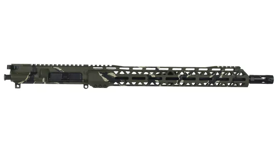 BC-15 | 5.56 NATO Tiger Stripe Cerakote Upper Assembly | 16" Black Nitride M4 Barrel| 1:7 Twist |Hammer Forged | Carbine Length Gas System | MLOK Split Rail