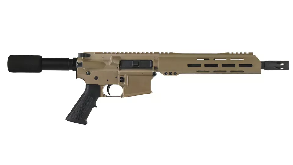 BC-15 | 5.56 NATOFlat Dark Earth Cerakote Pistol | 10.5" Parkerized Contour- 0.75 | 1:7 Twist | Forged Lower | 4150Carbine Length Gas System | MLOK Split Rail