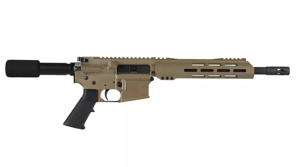 BC-15 | 5.56 NATOFlat Dark Earth Cerakote Pistol | 11.5" Parkerized Contour | 1:7 Twist | Forged Lower | 4150Carbine Length Gas System | MLOK Split Rail