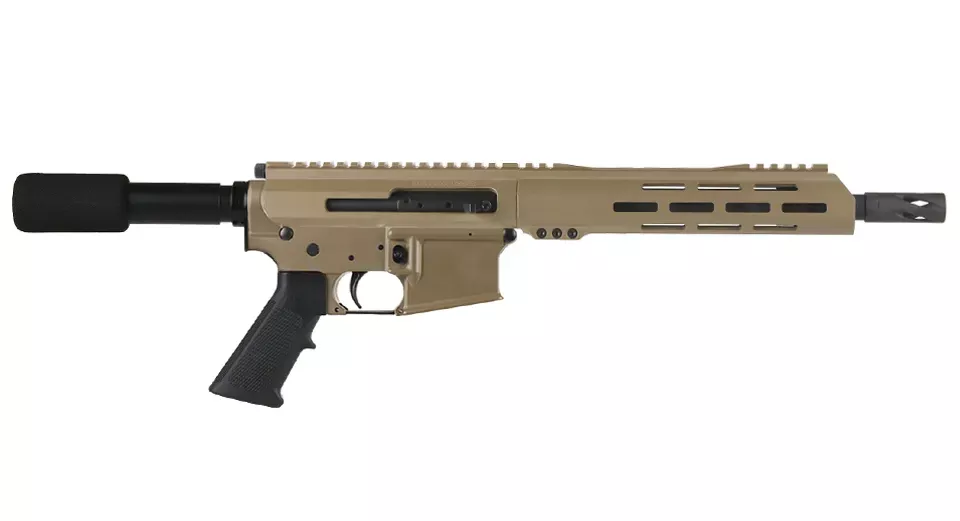 BC-15 | 5.56 NATOFlat Dark Earth Cerakote Side Charging Pistol | 10.5" Parkerized Contour- 0.75 | 1:8 Twist | Forged Lower | 4150Carbine Length Gas System | MLOK Split Rail
