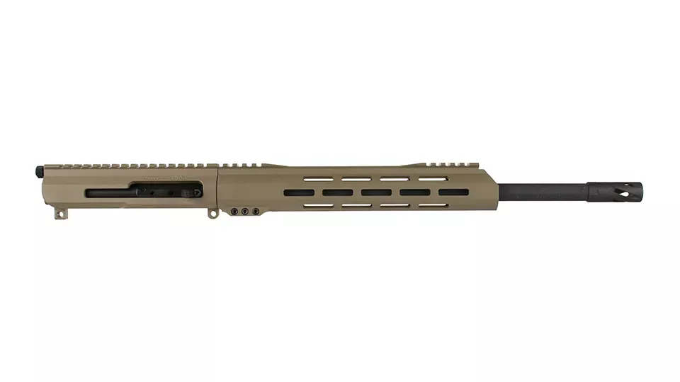 BC-15 | 5.56 NATOFlat Dark Earth Cerakote Side Charging Upper | 16" Parkerized Contour- 0.75 | 1:9 Twist | 4150Carbine Length Gas System | MLOK Split Rail