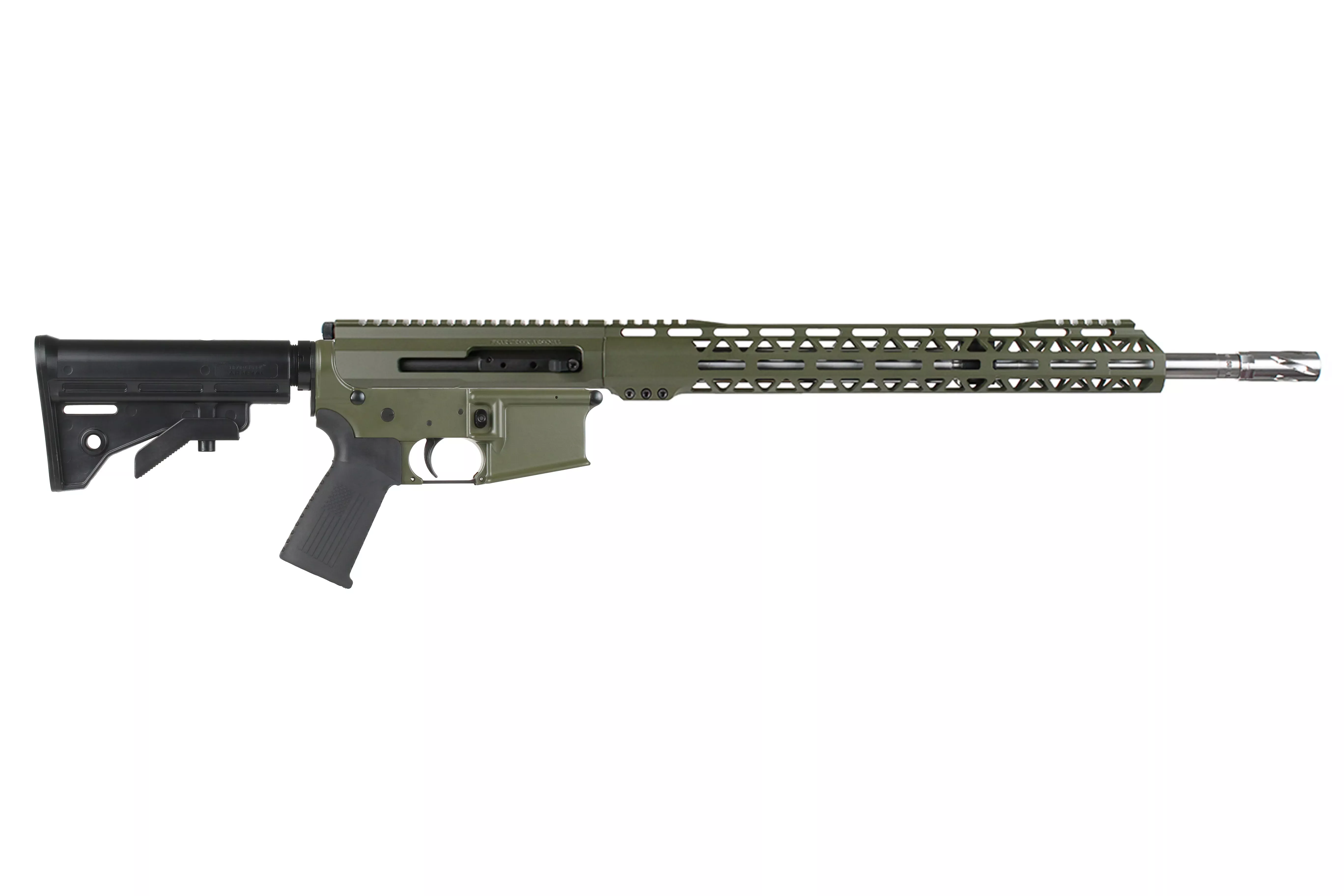 BC-15 | 6.5 GrendelOlive Drab Green Cerakote Side Charging Rifle | 18" Stainless Heavy Barrel- 0.75 | 1:8 Twist | Forged Lower | Stainless 416RMid Length Length Gas System | MLOK Split Rail