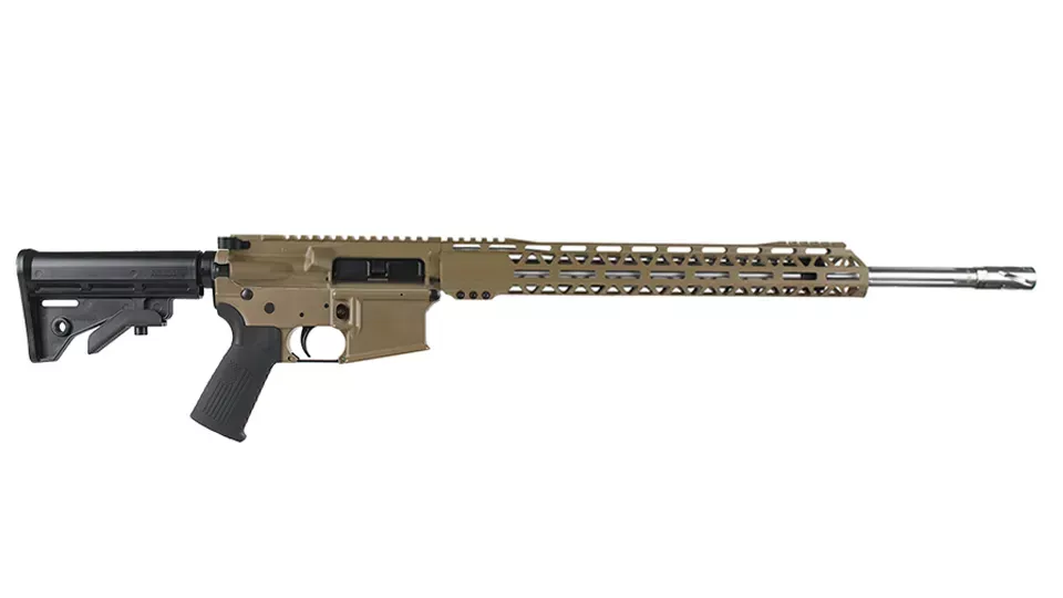 BC-15 | 6mm ARC Flat Dark Earth Cerakote Rifle | 20" Stainless Heavy Barrel| 1:8 Twist | Forged Lower | Straight Flutes | Stainless 416R Rifle Length Gas System | MLOK Split Rail