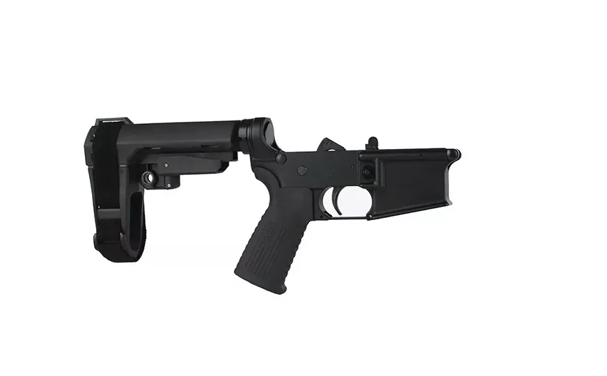 BC-15 | Complete Pistol Lower Assembly With Pistol Brace | Multi-Caliber (Black Anodized)-Default