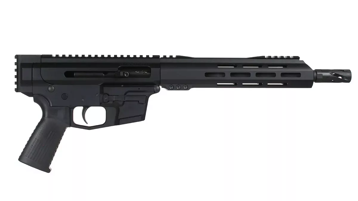 BC-9 | 9MM Billet Right Side Charging Bufferless Pistol | 10.5" Parkerized M4 Barrel | 1:10 Twist | Blow Back Gas System | Talon 10” MLOK Split Rail | No Magazine