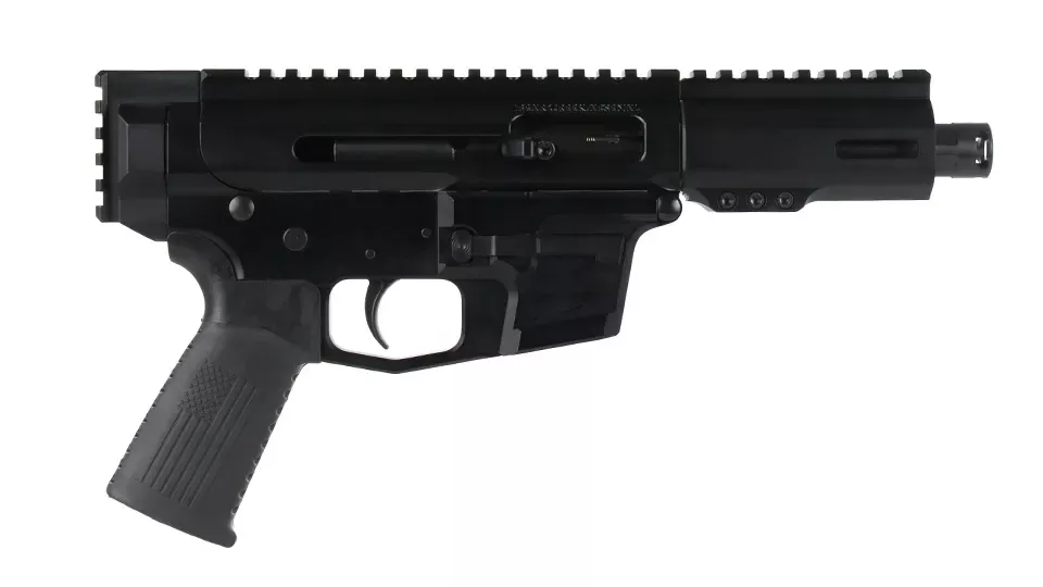 BC-9 | 9mm Right Side Charging Bufferless Pistol | 5" Parkerized M4 Barrel | 1:10 Twist | Blow Back Gas System | MLOK Split Rail - Micro Flash Hider