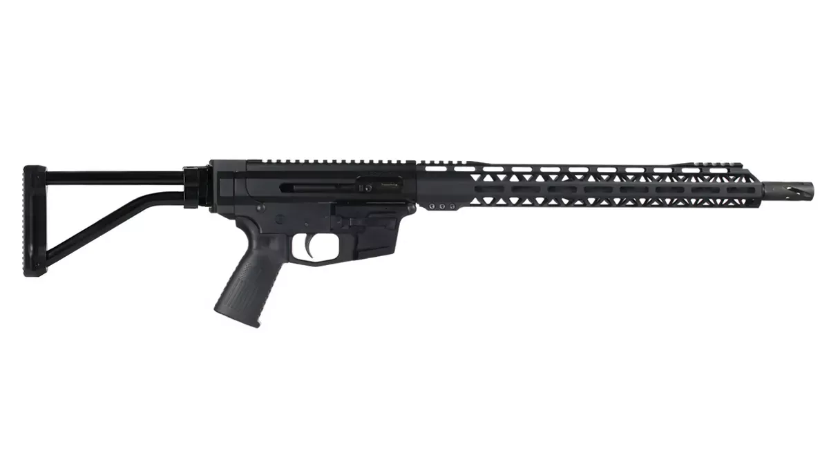 BC-9 | 9MM Right Side Charging Bufferless Rifle | 16" Parkerized M4 Barrel | 1:10 Twist | Blow Back Gas System | Talon 15” MLOK Split Rail | w/Folding Stock |No Magazine