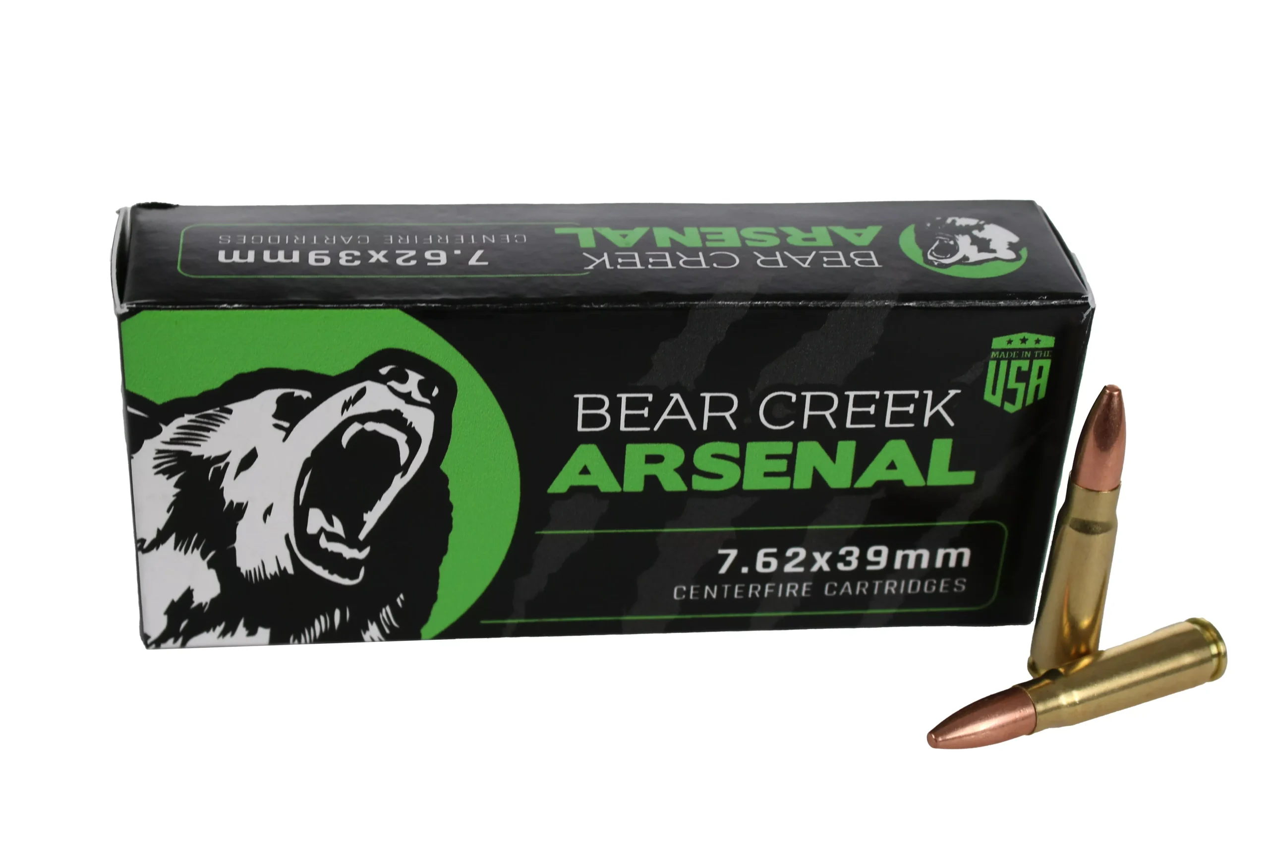 Bear Creek Arsenal | 7.62X39 FMJ Ammunition| 123 Grain | 20 Round Box