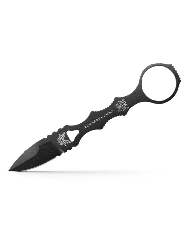 Benchmade Mini SOCP Dagger - 2.22" Black Spear Point Blade, Black Injection Molded Sheath - 177BK