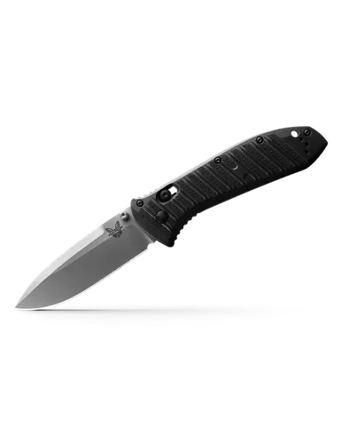 Benchmade Presidio II Folding Knife - 3.72" S30V Satin Plain Blade, Milled Black CF-Elite Handles, AXIS/Crossbar Lock - 570-1