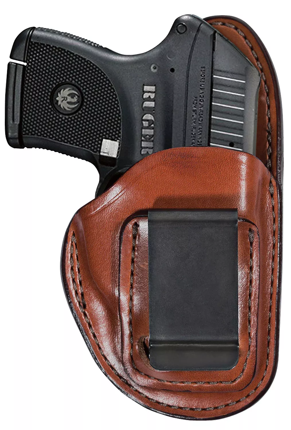 Bianchi 19235 100 ProfessionalIWB Size 11 Tan Leather Belt Clip Compatible w/Glock 19/23/Ruger Security-9 Belt 1.75" Wide Left Hand