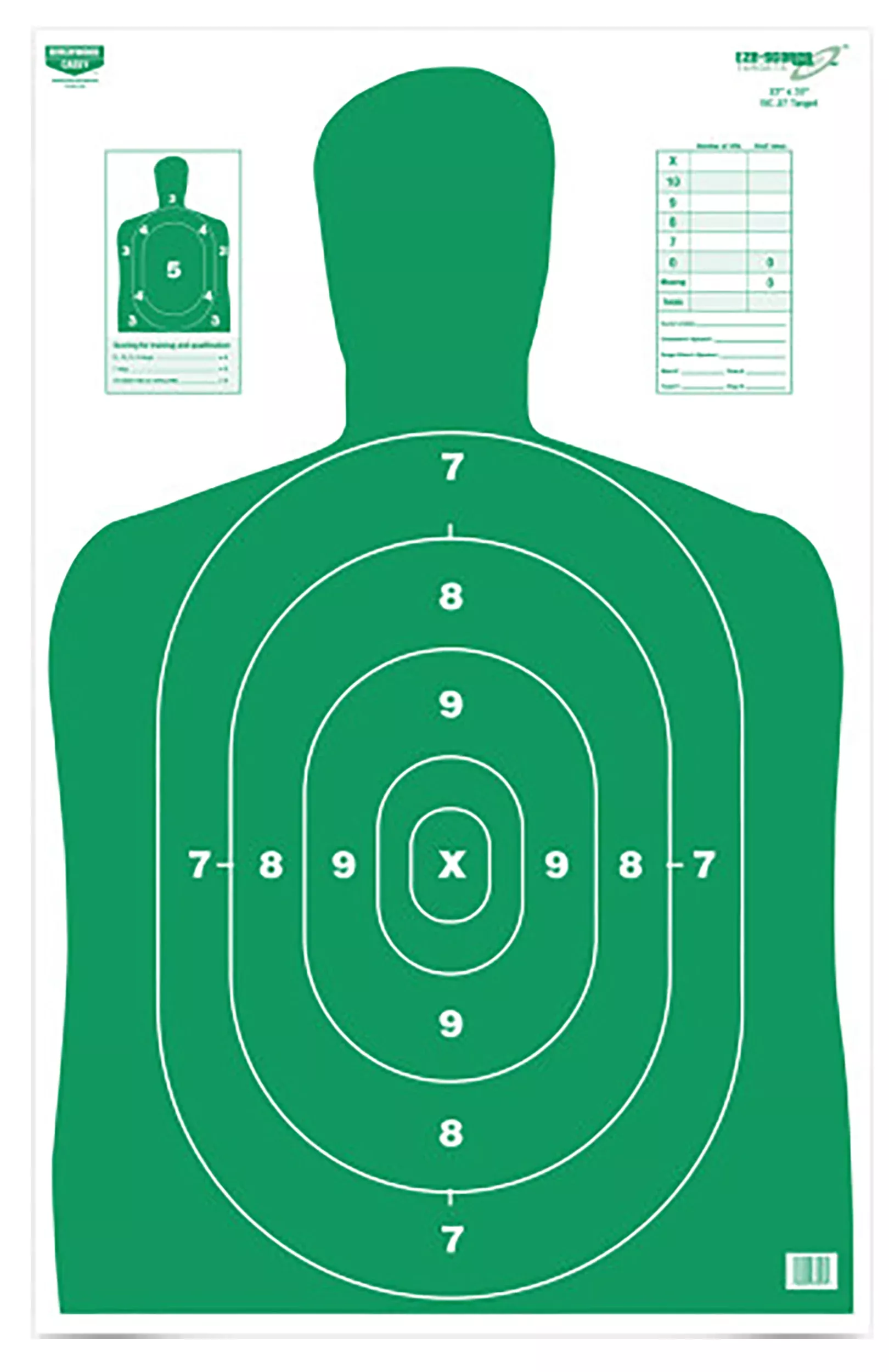 Birchwood Casey EZE-Scorer BC-27 Silhouette Paper Target, 23 x 35 in, Green, 100 Pack 37017