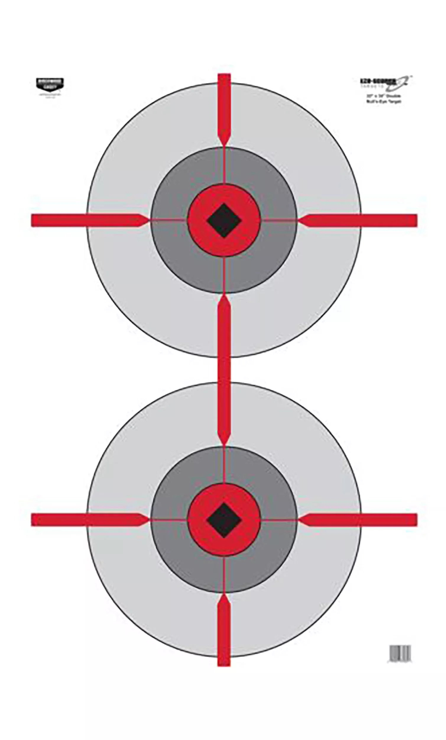 Birchwood Casey EZE-Scorer Double Bull's-Eye Paper Target, 23 x 35 inches, 100 Pack, 37031