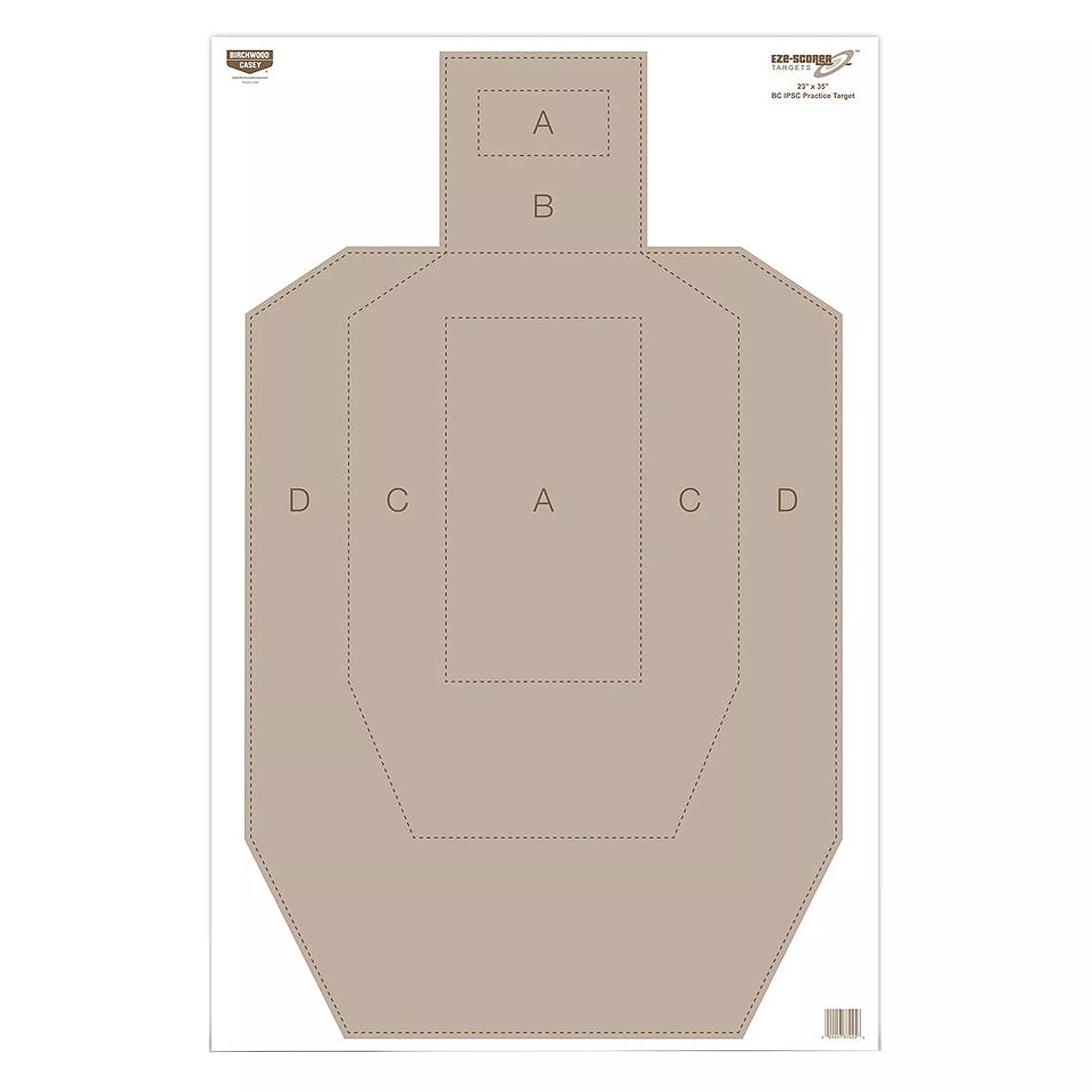 Birchwood Casey Eze-Scorer IPSC Practice Paper Targets, 23x35, Tan, 100-Pack, BC-37025