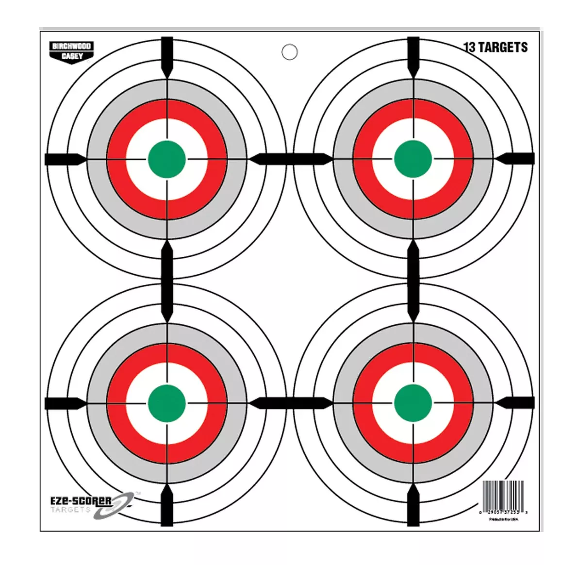 Birchwood Casey EZE-Scorer Multiple Bullseye Paper Targets, 12x12, 13-Pack Hanging Sheets, 37253