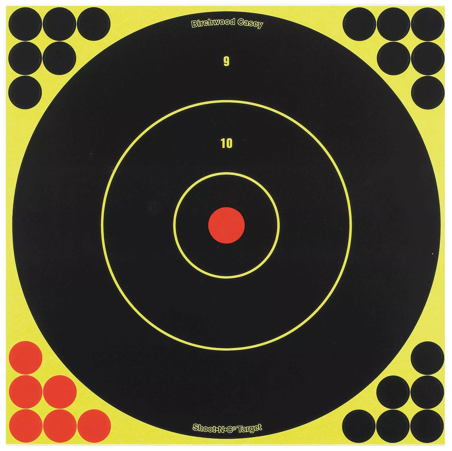 Birchwood Casey Shoot-N-C 12-Inch Bullseye Reactive Self-Adhesive Targets, 5-Pack, 34012