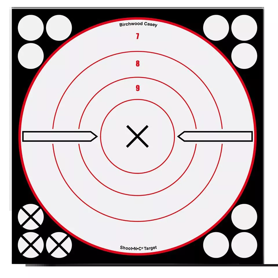 Birchwood Casey Shoot-N-C 8-Inch Bullseye Reactive Self-Adhesive Paper Targets, 6-Pack, 34802