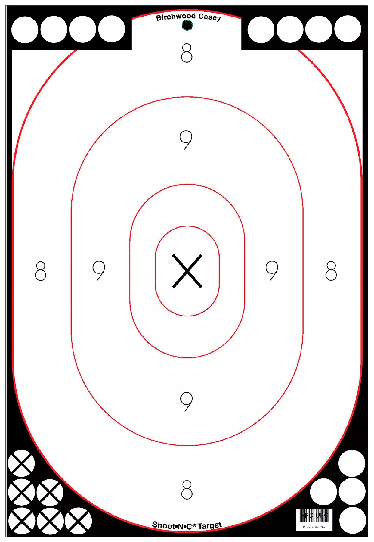 Birchwood Casey Shoot-N-C Self-Adhesive Reactive Silhouette Target, 12x18 in, 5-Pack, 34615