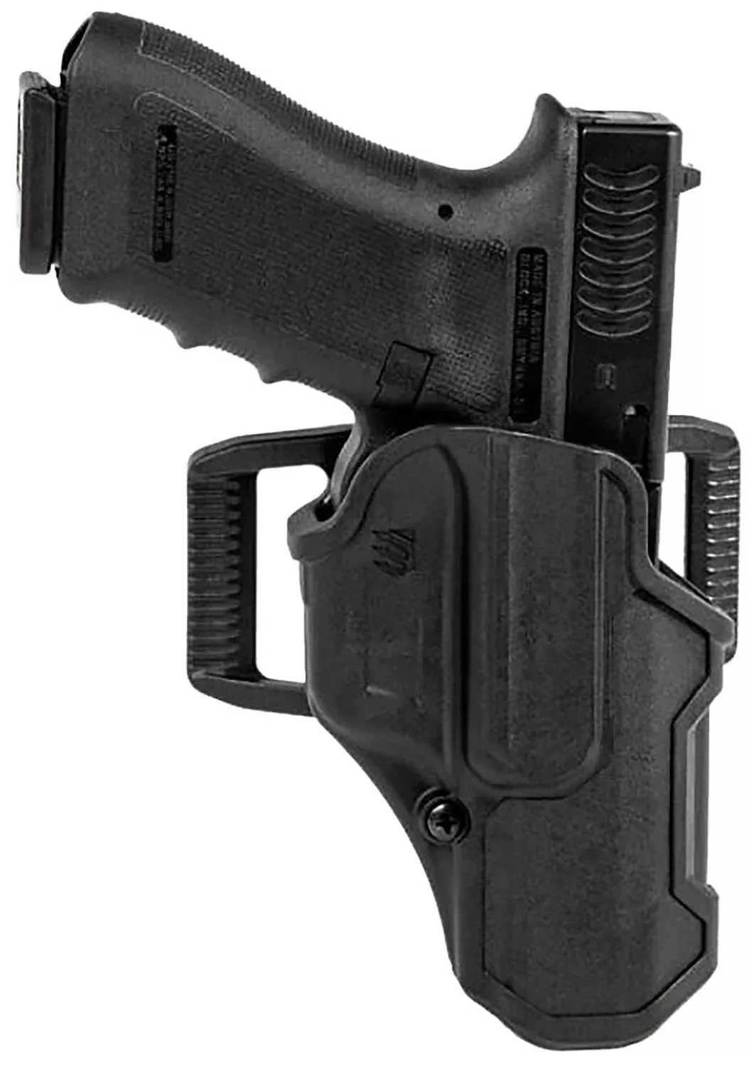 Blackhawk 410768bkr T- Series L2c Non- Light Bearing Owb Black Polymer Belt Clip Compatible W/Glock 43/43x/Kahr Pm Includes Belt Loops Right Hand