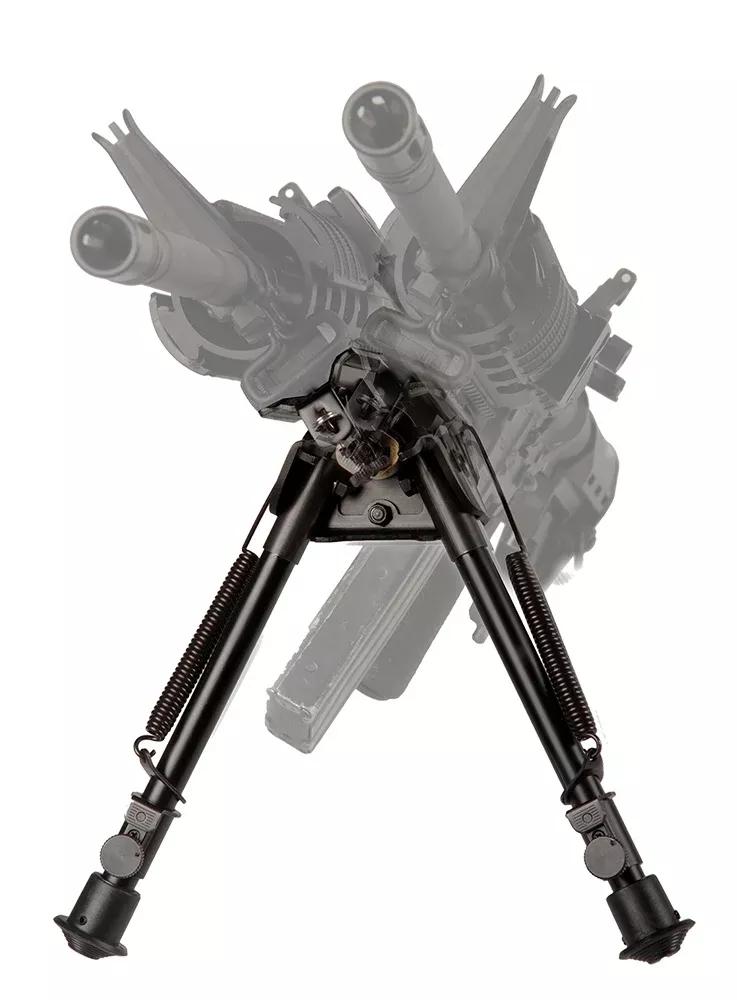 Blackhawk 71bp09bk Sportster Pivot + Traverse Bipod 6 "- 9 " Black Anodized Metal Sling Swivel Attached With Rubber Feet