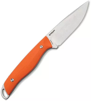 Boker USA Backcountry Fixed Blade - 3.43" CPM-Magnacut Drop Point Blade, Orange Textured G10 Handle, Orange Kydex Sheath