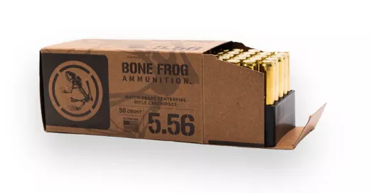 Bone Frog Ammunition 5.56x45 NATO Ammo 77gr OTM 50rds - B556BMB77