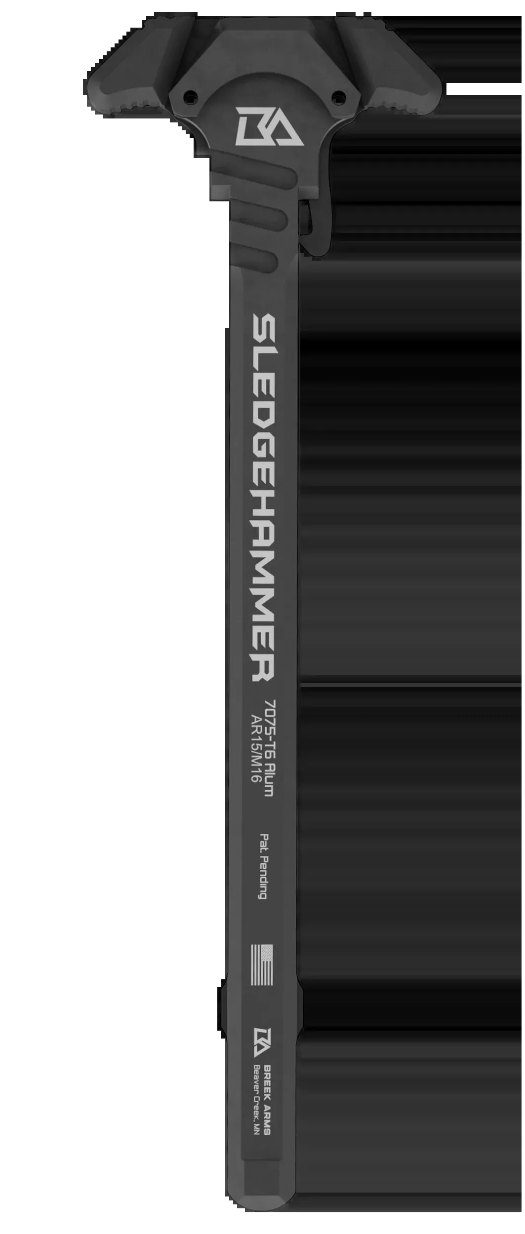 Breek Arms Sledgehammer AR-15 Charging Handle with LE Small Latch, Gas-Reduction Ports BRK6035