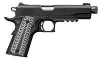 Browning 051820490 1911- 22 Black Label Sr 22 Lr 10 + 1 4.88 " Steel Threaded Barrel, Matte Black Serrated/Steel Slide & Polymer Frame W/Picatinny Rail & Beavertail, Black/Gray Textured G10 Grips