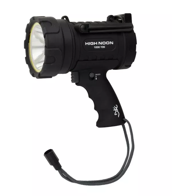 Browning High Noon Pro 1000 USB Rechargeable Spotlight, 1800 Lumens, Wide Angle Plus, Power Bank, 3717774