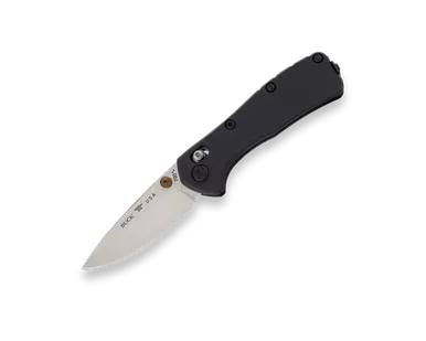 Buck 0790BKS Mini Range Elite Crossbar Lock Folding Knife - 2.625" CPM-MagnaCut Satin Drop Point Blade, Black Aluminum Handles - 13906