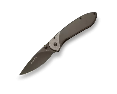 Buck 327 Nobleman Folding Knife - 2.675" Blade with Titanium Coated Stainless Steel Handle with EDM Texture, Liner Lock - 5860
