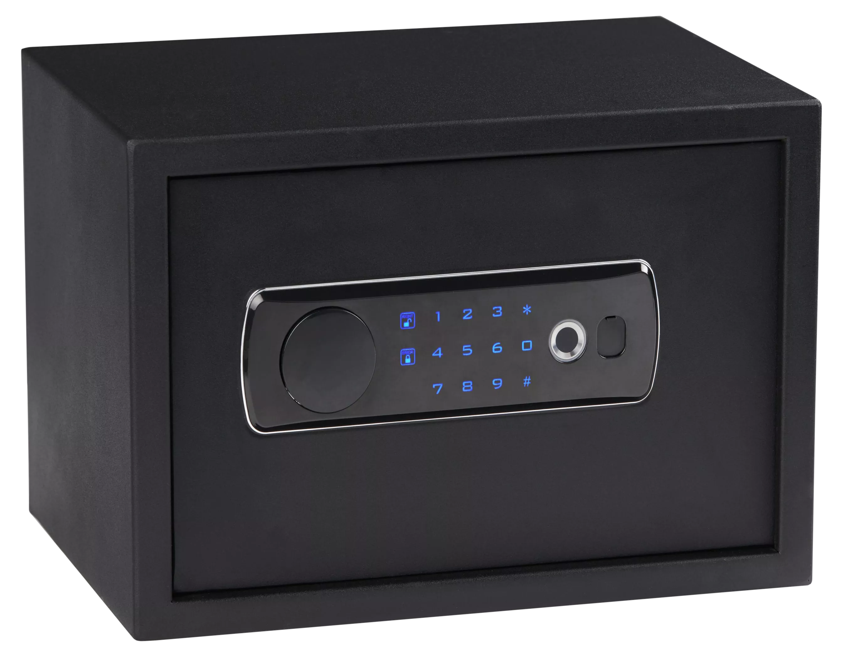 Bulldog BD5020 Duo w/Shelf Digital Keypad/Biometric/Key Entry Black Powder Coat Steel Holds 2 Handguns LED Keypad