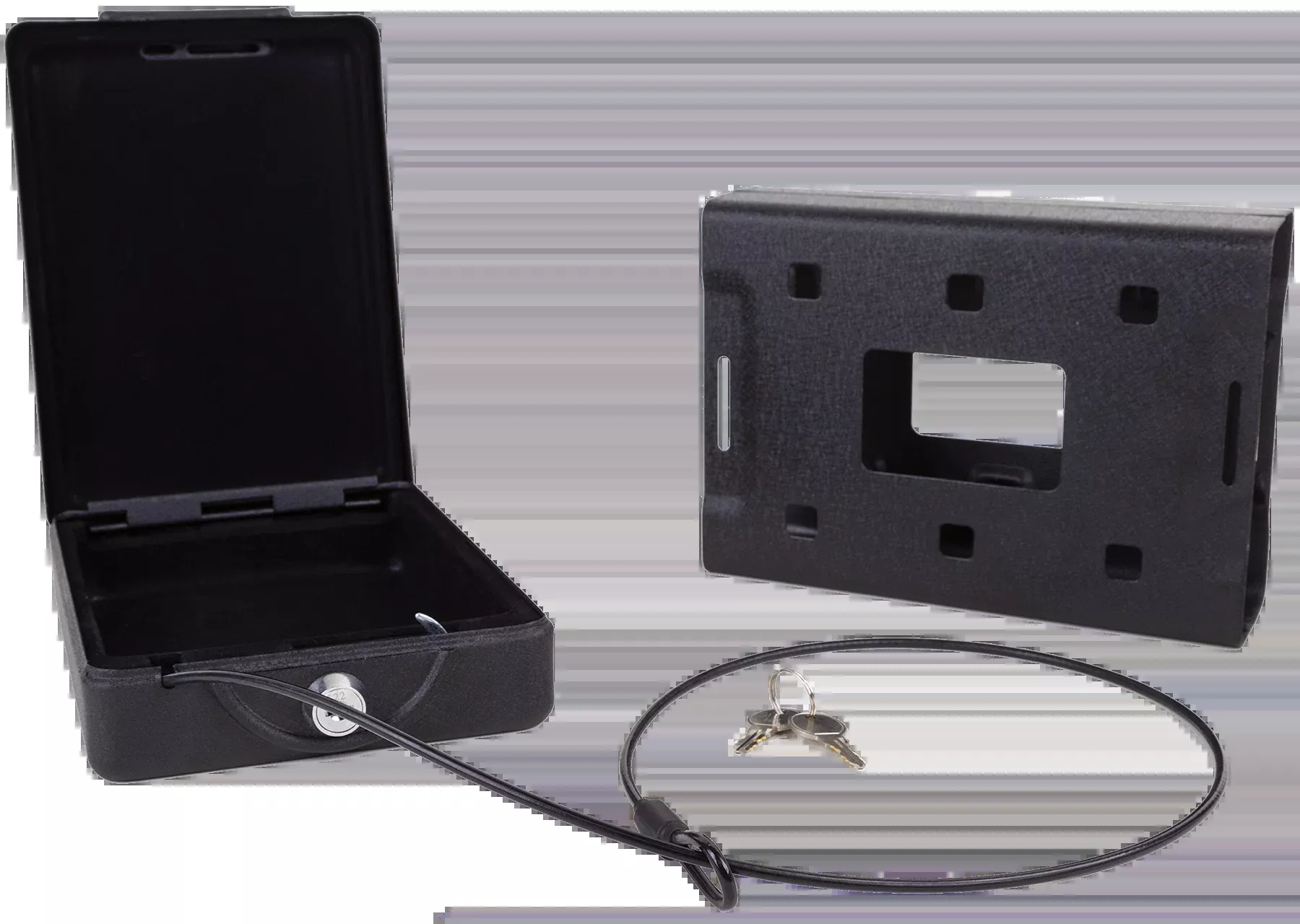 Bulldog Car Vault Safe, Steel, Key Lock, Matte Black Powder Coat, 8.7 x 6 x 2.5 in, Includes Cable & Bracket BD1100