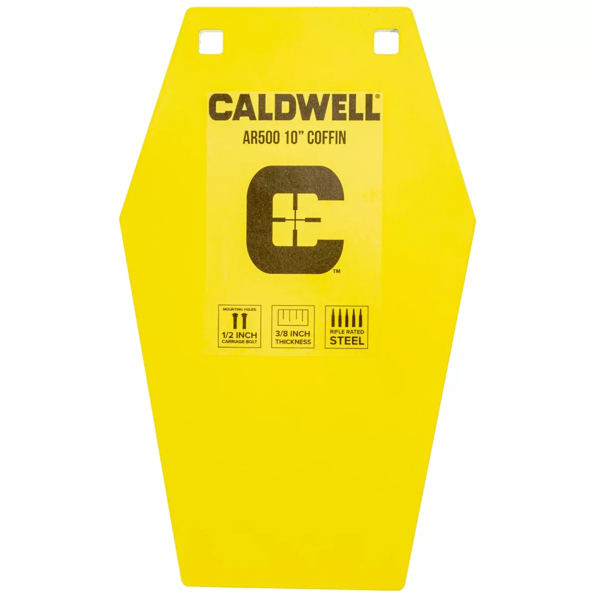 Caldwell 1116693 C 10 " Coffin Cp4 Yellow Powder Coat Ar500 Steel Hanging