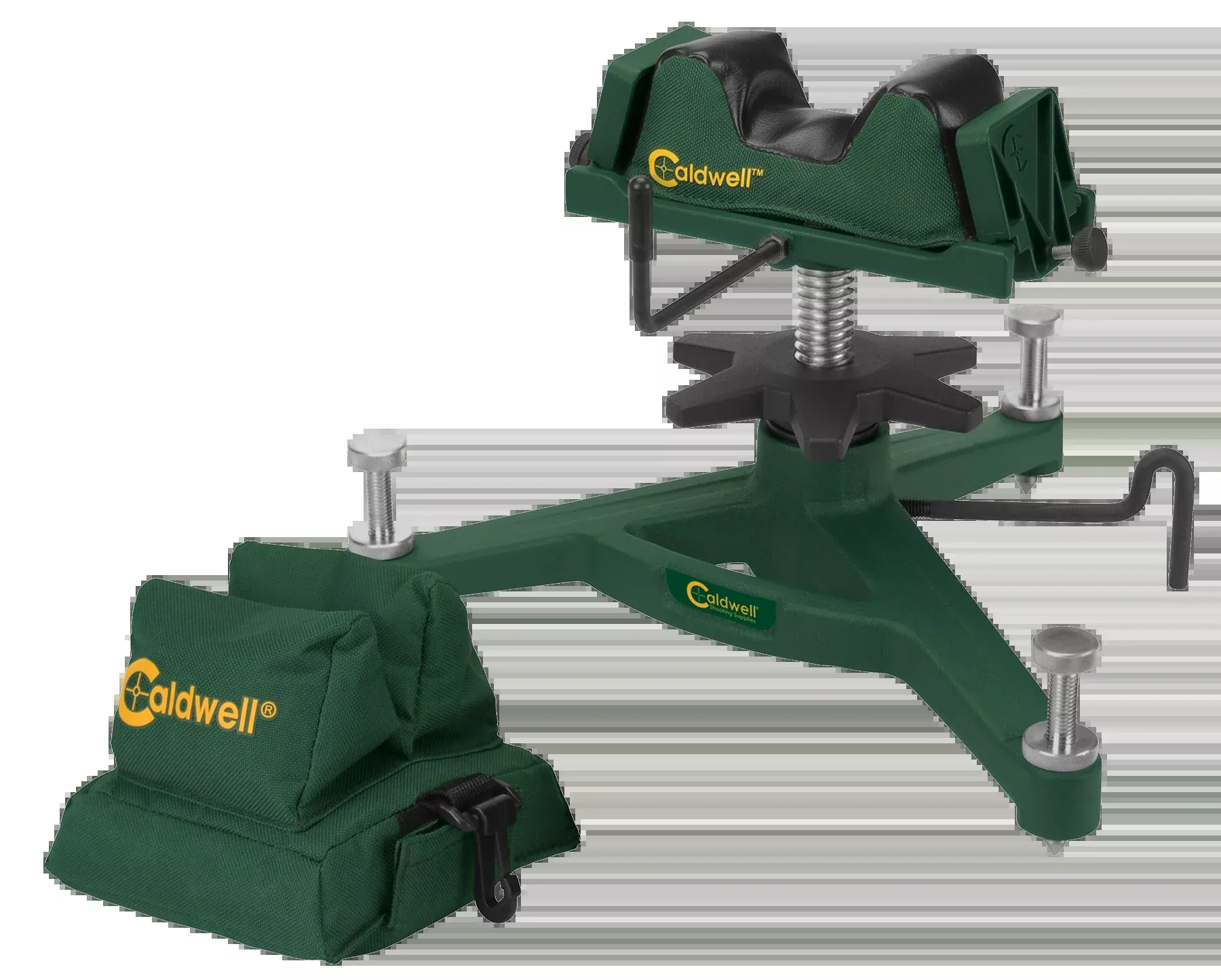 Caldwell Rock DLX Front Shooting Rest & Padded Rear Filled Canvas Bag Combo - Green